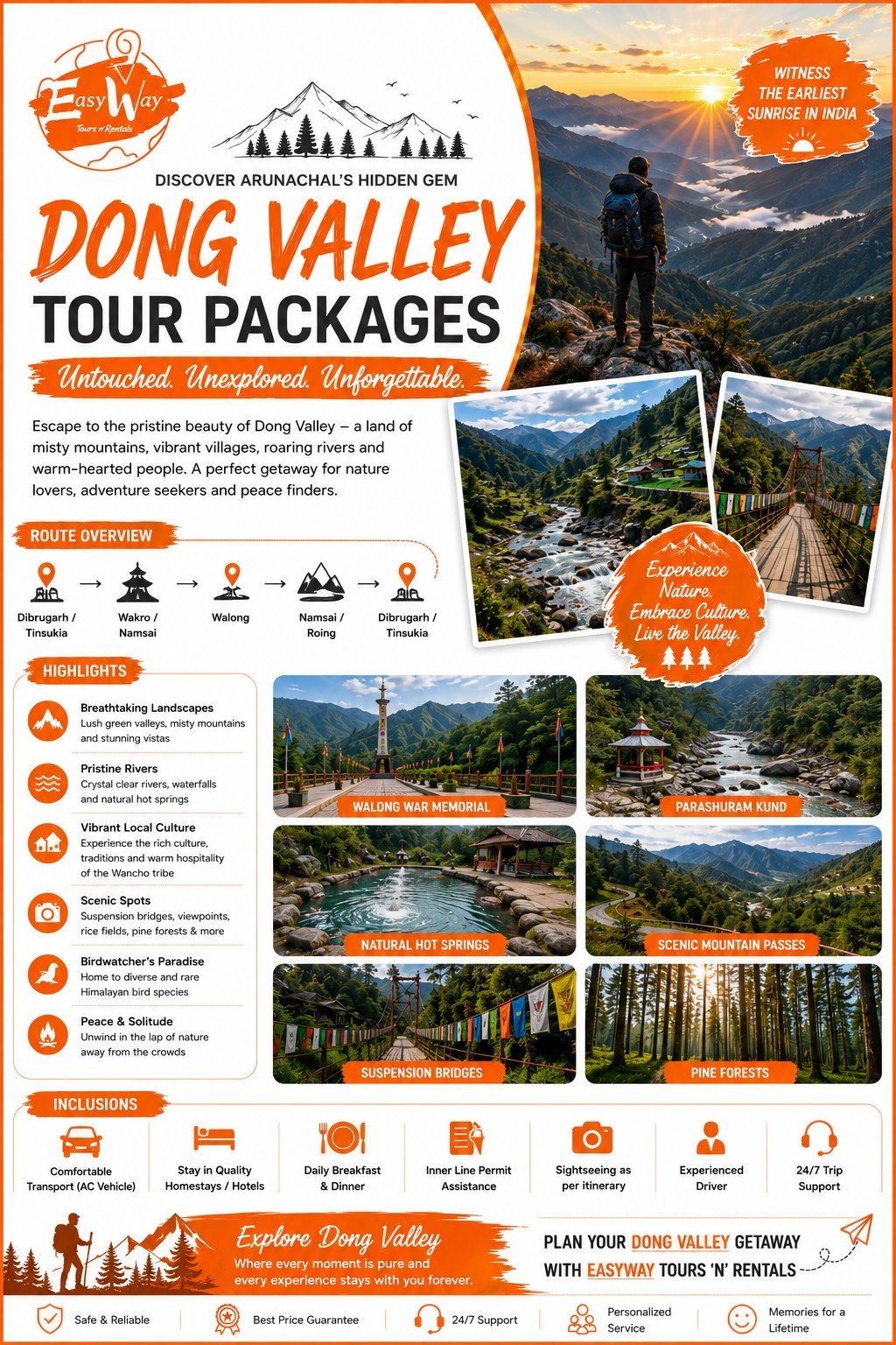 Dong Valley Tour Package from Assam - EasyWay Tours n Rentals